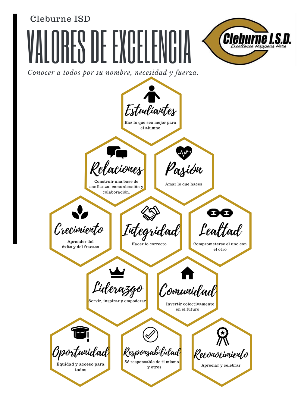 Values of Excellence Graphic Spanish